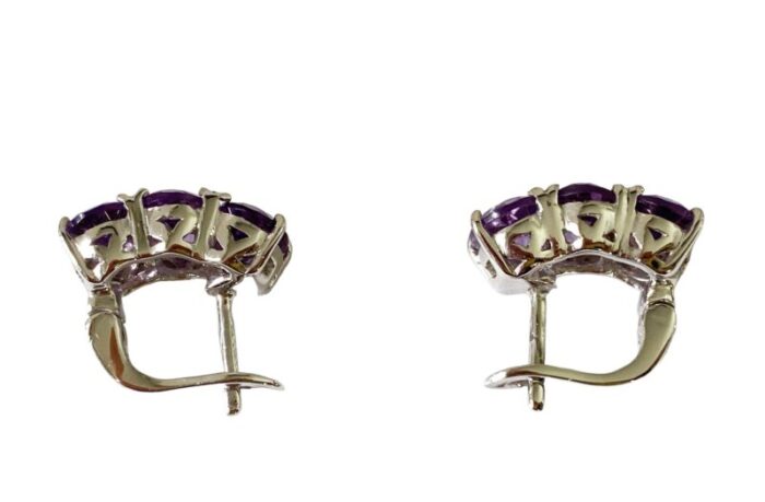 sterling silver earrings with oval brazilian amethyst 2539