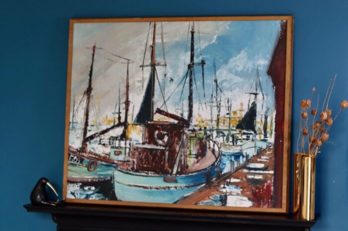 steu marina 1971 oil on canvas framed 4955