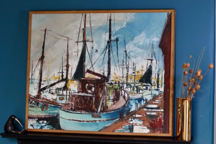 steu marina 1971 oil on canvas framed 9092