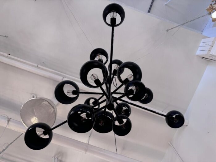 stilnovo black arvika 14 light sputnik modern linear chandelier 1344