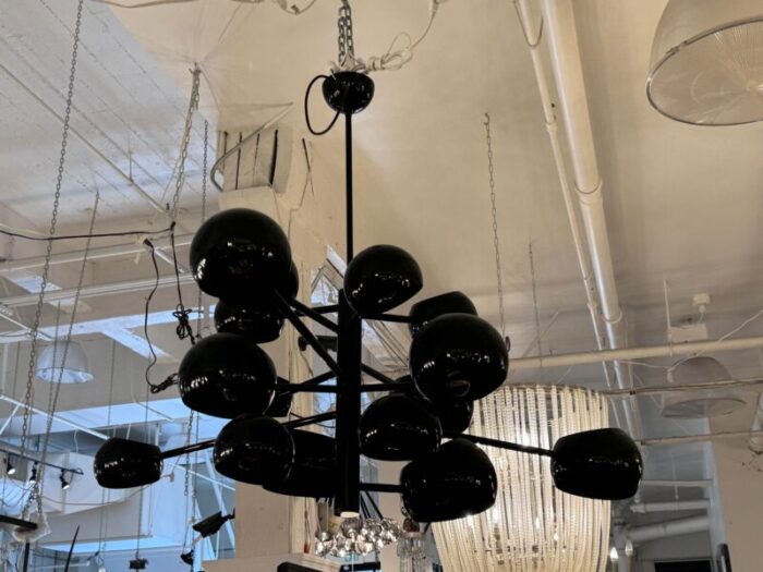 stilnovo black arvika 14 light sputnik modern linear chandelier 5120