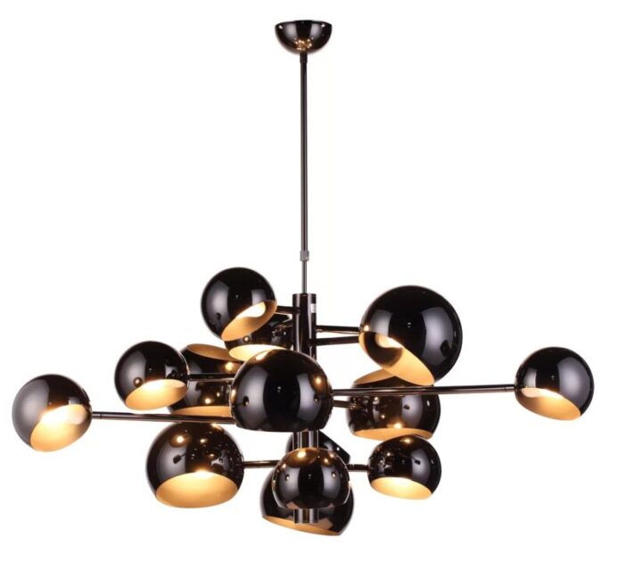 stilnovo black arvika 14 light sputnik modern linear chandelier 5950