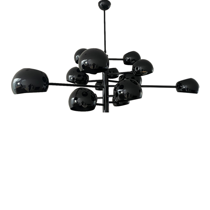 stilnovo black arvika 14 light sputnik modern linear chandelier 7851