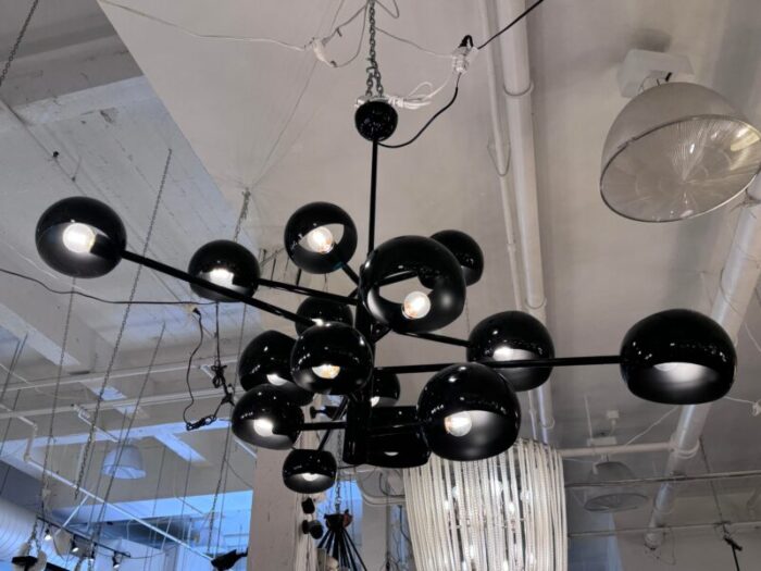 stilnovo black arvika 14 light sputnik modern linear chandelier 8770