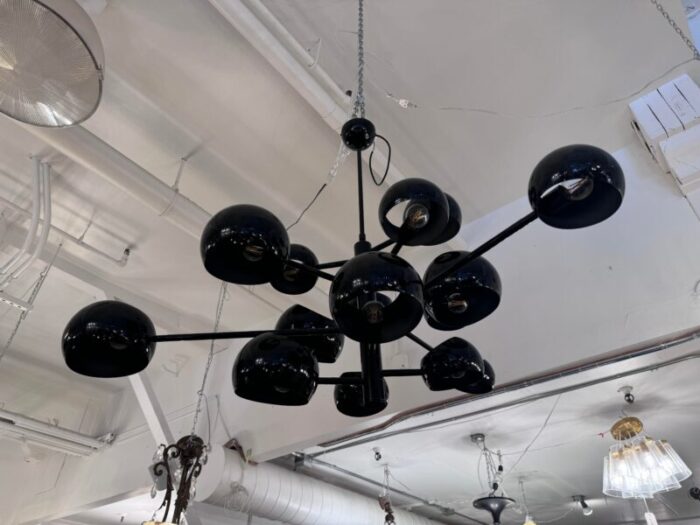 stilnovo black arvika 14 light sputnik modern linear chandelier 9496