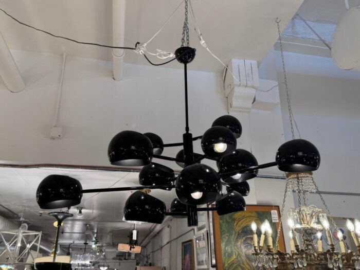 stilnovo black arvika 14 light sputnik modern linear chandelier 9642