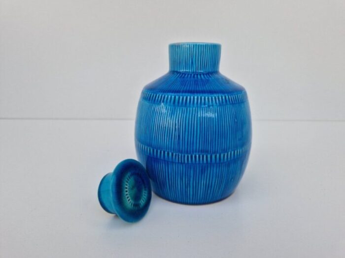 swedish ceramic lid bottle by hertha bengtson 1950s 2