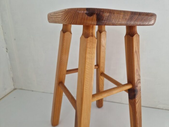 swedish pine wood workshop stool 1960s 2187