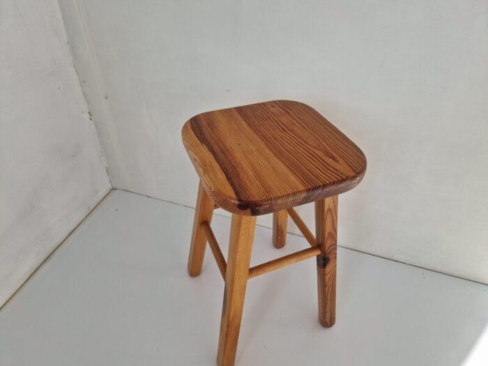 swedish pine wood workshop stool 1960s 3731