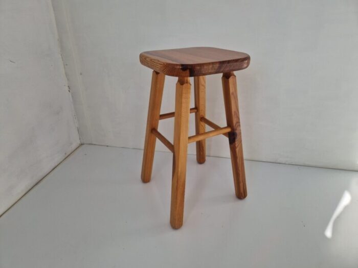 swedish pine wood workshop stool 1960s 6446