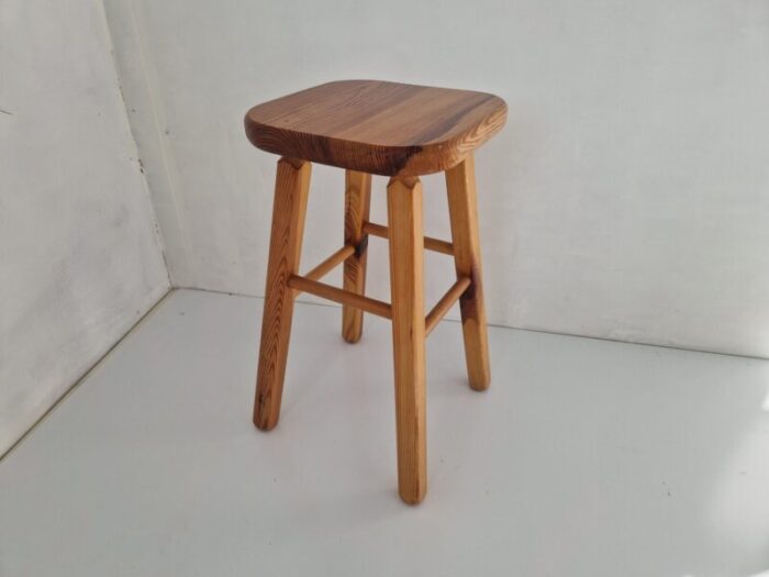 swedish pine wood workshop stool 1960s 6990