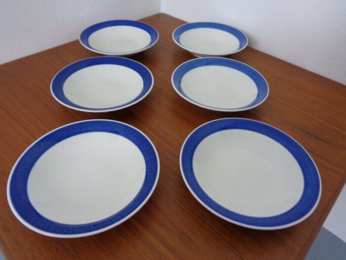 swedish stoneware koka soup plates by hertha bengtson for roerstrand 1960s set of 6 1