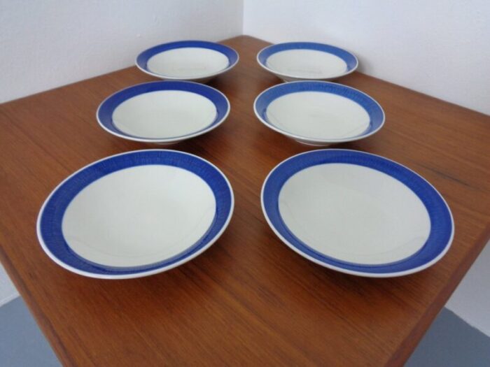 swedish stoneware koka soup plates by hertha bengtson for roerstrand 1960s set of 6 2