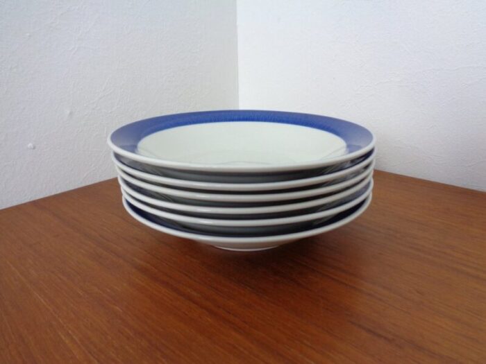 swedish stoneware koka soup plates by hertha bengtson for roerstrand 1960s set of 6 6