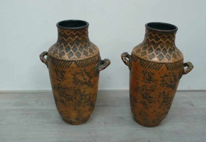 tall art pottery floor vases germany 1950s set of 2 1