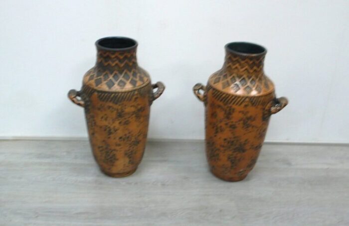 tall art pottery floor vases germany 1950s set of 2 2