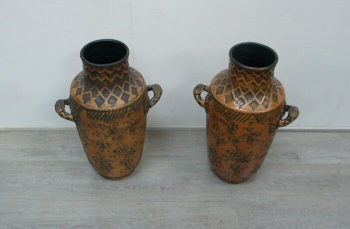 tall art pottery floor vases germany 1950s set of 2 5