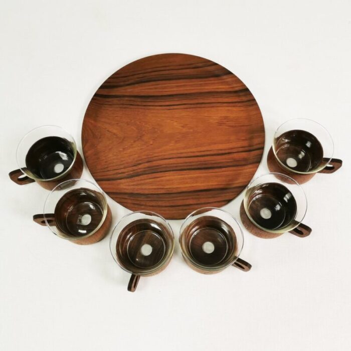 teak coffee and tea set from schott gen mainz germany 1970s set of 13 5