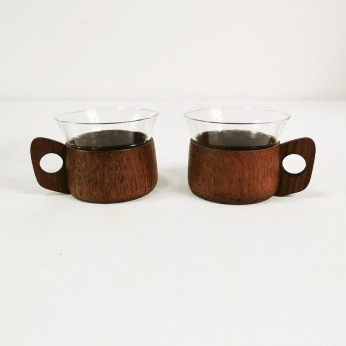 teak coffee and tea set from schott gen mainz germany 1970s set of 13 9