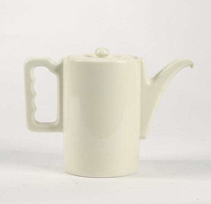 teapot in matt white ceramic from u s s f 1950s 1