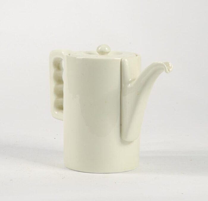 teapot in matt white ceramic from u s s f 1950s 2