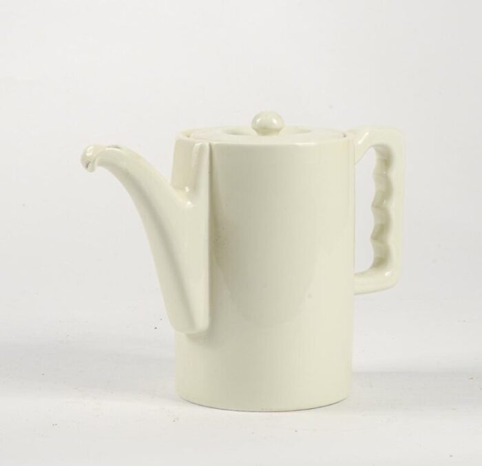 teapot in matt white ceramic from u s s f 1950s 4