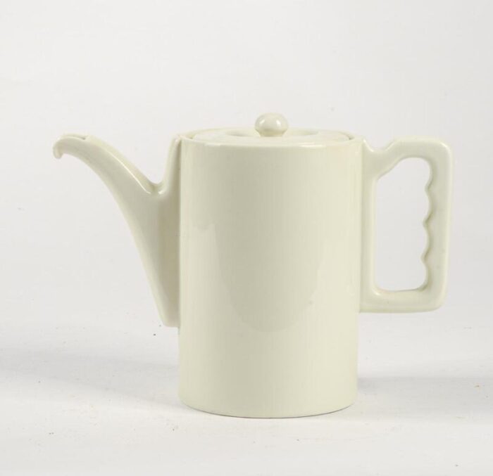 teapot in matt white ceramic from u s s f 1950s 5