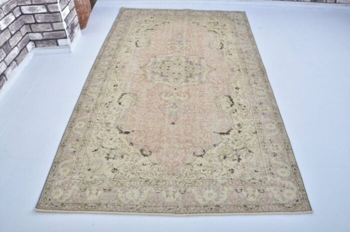 traditional faded hand knotted bedroom rug 1