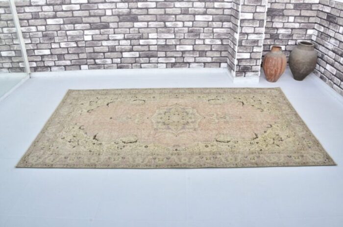 traditional faded hand knotted bedroom rug 2