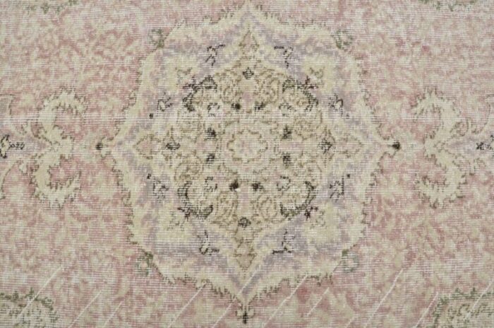 traditional faded hand knotted bedroom rug 6