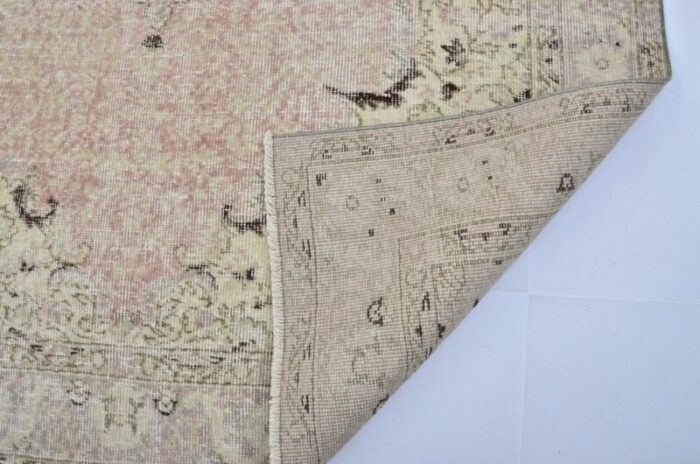 traditional faded hand knotted bedroom rug 8