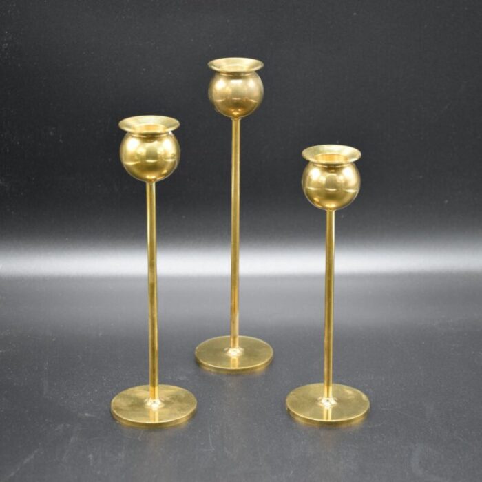 tulip candleholders by pierre forsell for skultuna bruk sweden 1970s set of 3 1