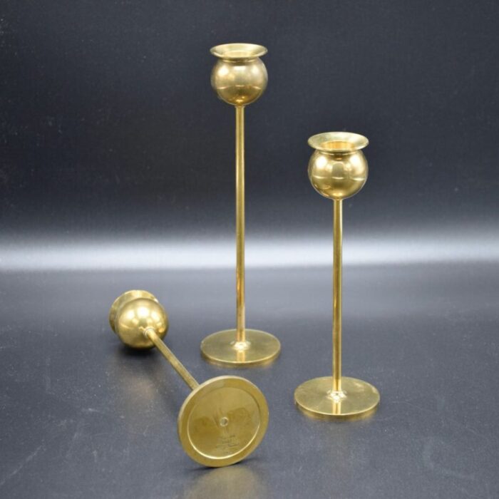 tulip candleholders by pierre forsell for skultuna bruk sweden 1970s set of 3 2