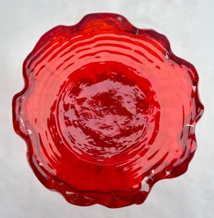 vase in red from ingrid glas 1970s 4