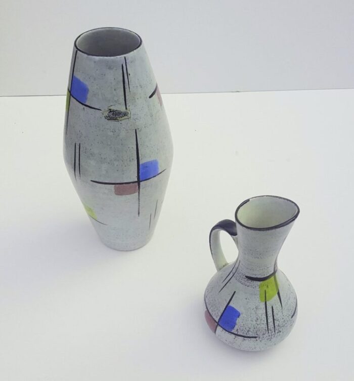 vases by bodo mans for bay keramik 1950s set of 2 1