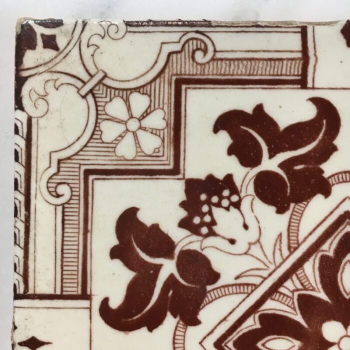 victorian josiah wedgwood and sons tile brown 4835