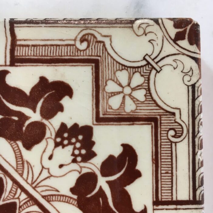 victorian josiah wedgwood and sons tile brown 6791