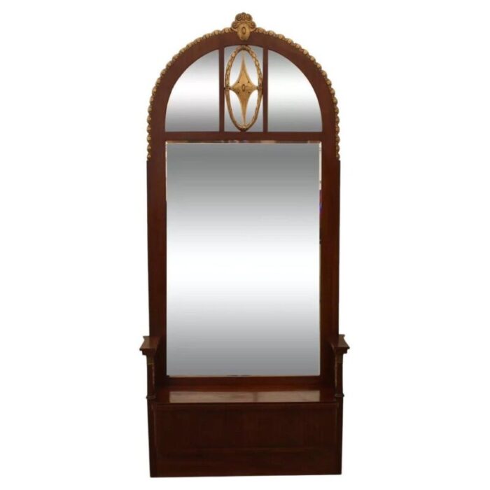 viennese mahogany hall mirror 1910s 1