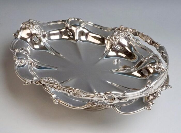 viennese silver centerpiece bowl with handle by jarosinski vaugoin 1925 3