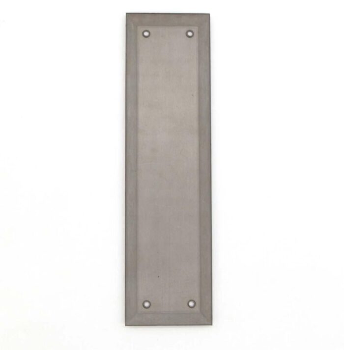 vintage 10 in black steel beveled door push plate 4982