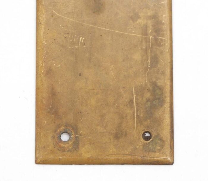 vintage 10 in patina brass door push plate 4348