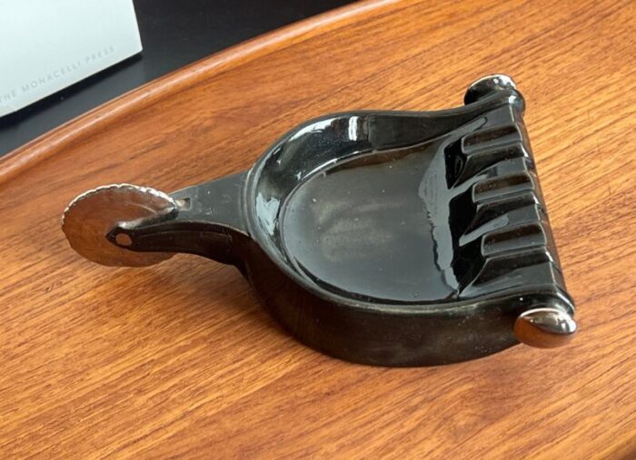 vintage 1950s black ceramic western cowboy spur ashtray catchall 2729