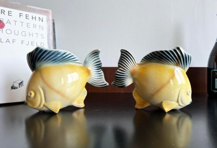 vintage 1950s royal copley fish planters cachepots a pair 5049