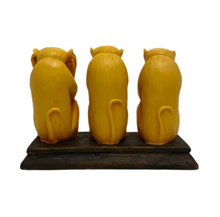 vintage 3 wise monkeys sculpture see speak hear no evil safari decor 5429