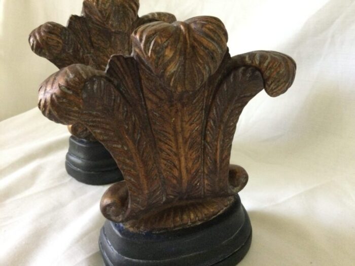 vintage acanthus leaf figurine bookends a pair 1290