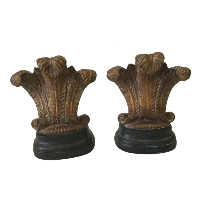 vintage acanthus leaf figurine bookends a pair 4963