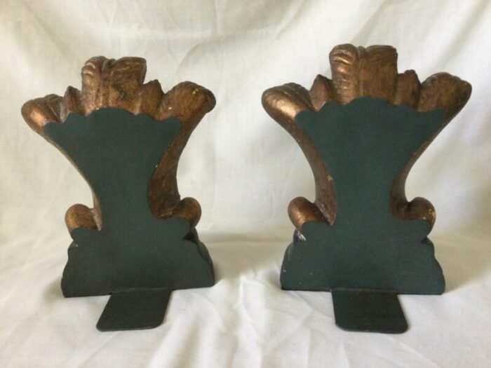 vintage acanthus leaf figurine bookends a pair 6854