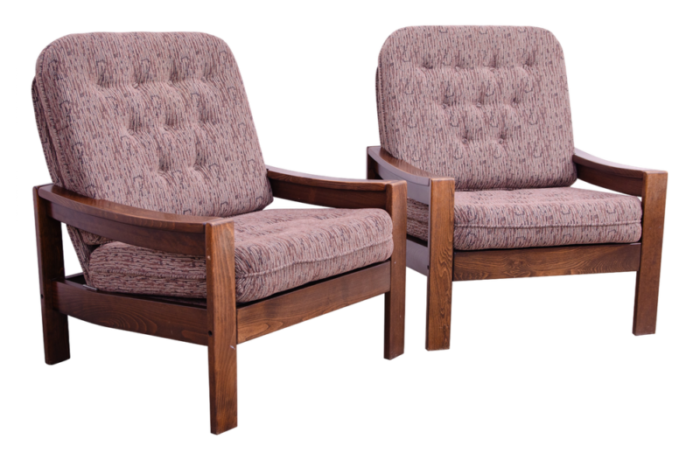 vintage armchairs czechoslovakia 1980s set of 2 4329