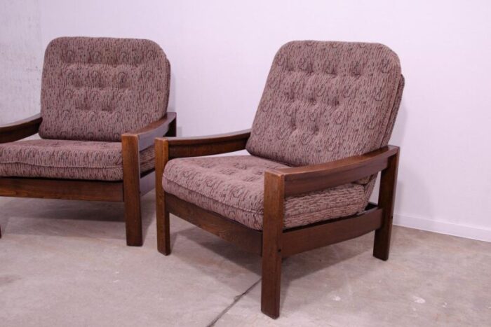 vintage armchairs czechoslovakia 1980s set of 2 4514