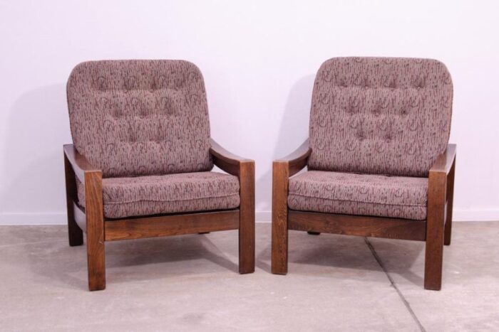 vintage armchairs czechoslovakia 1980s set of 2 7390